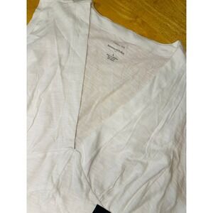 Banana Republic Malibu Tee Sleeveless V-Neck Summer Tank Top White Lightweight L